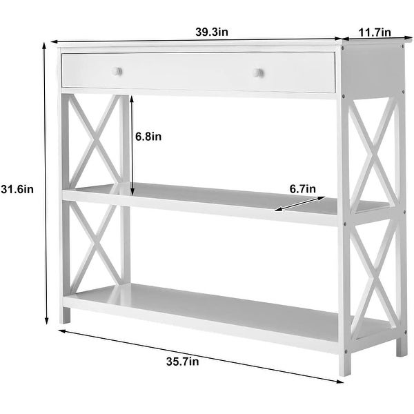 EROMMY 3-Tiered Classic X Design Sofa Table