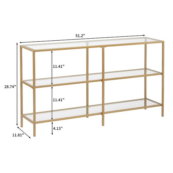 Golden Frame Glass Entryway Console Table Sofa Table|39