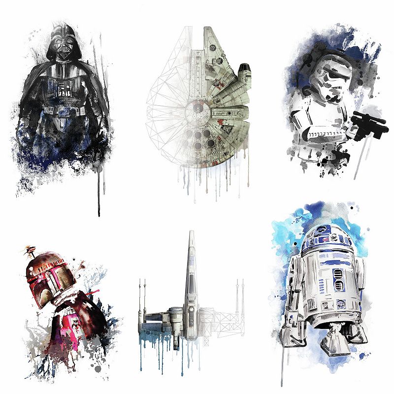 Star Wars Iconic Watercolor Wall Decals by RoomMates