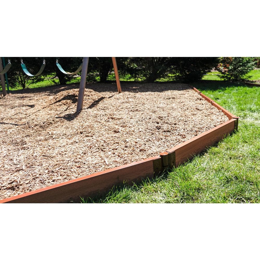 Frame It All 2 in. Series 16 ft. Classic Sienna Straight Composite Playground Border Kit 300001052