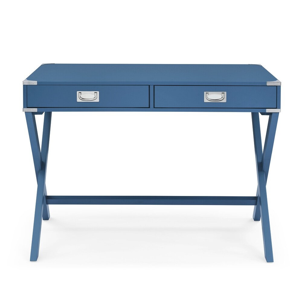 Computer Desk with Storage  Solid Wood Desk with Drawers  Modern Study Table for Home Office Small Writing  Blue