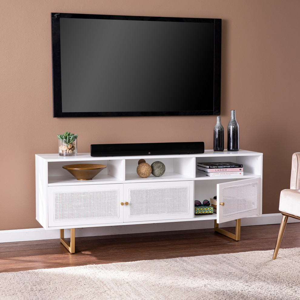 Lawrenny Media Cabinet With Storage   Contemporary   Entertainment Centers And Tv Stands   by SEI  Houzz