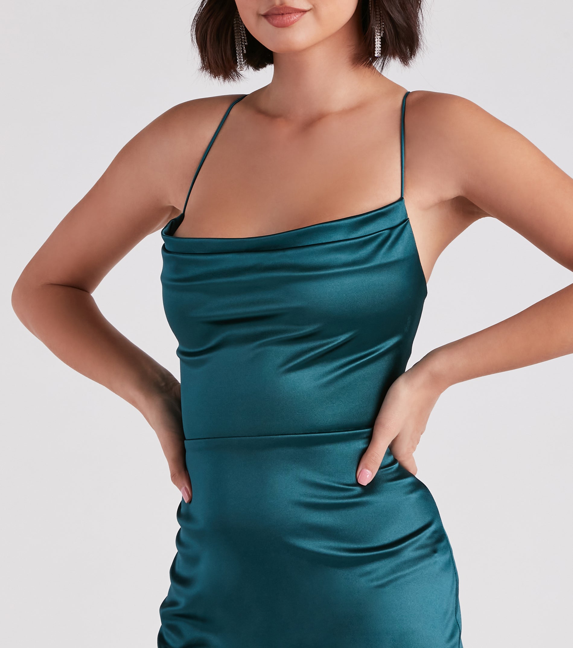 Leanna Satin Strappy Mini Dress