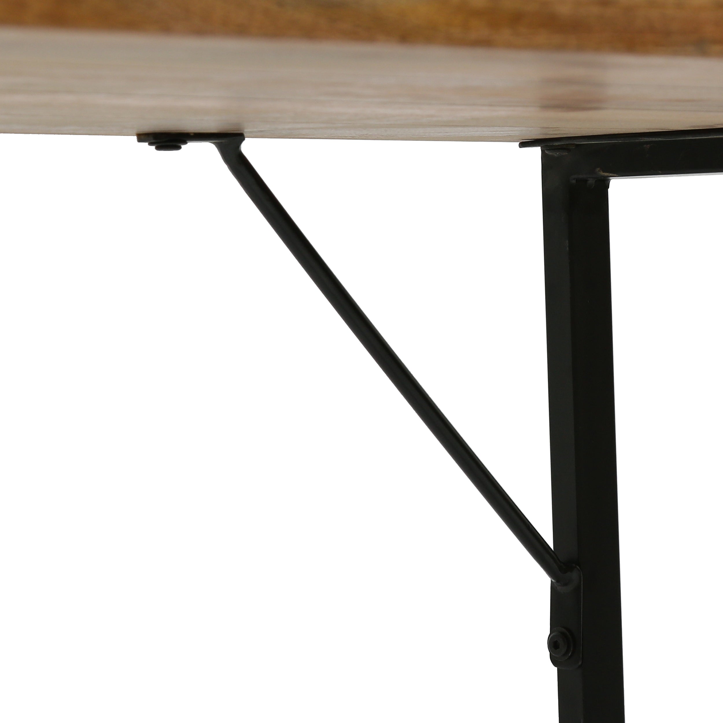 Addyston Modern Industrial Handmade Mango Wood Console Table, Honey Brown and Black