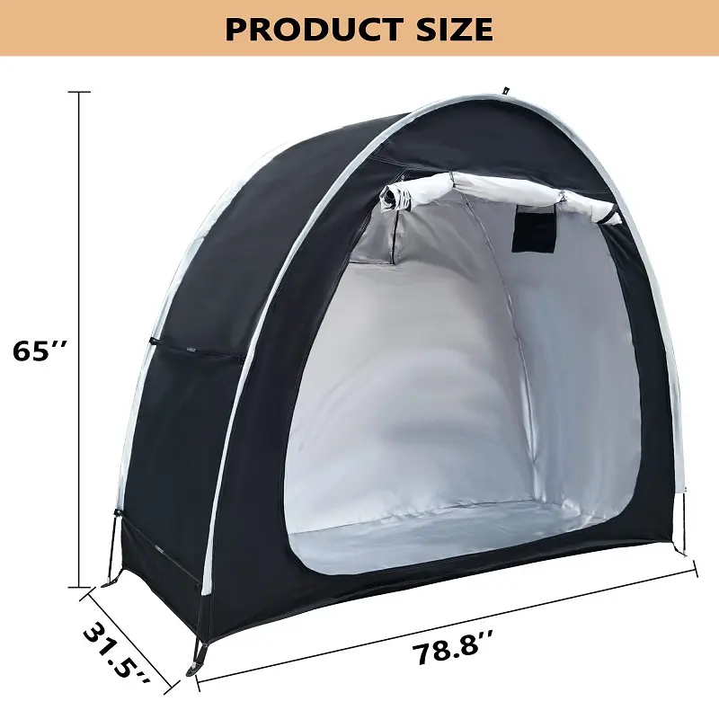 Bike Tent Waterproof 210D Oxford Fabric Outdoor Bicycle Cover Shelter with Window Design Bike Storage Tent for Home Garden