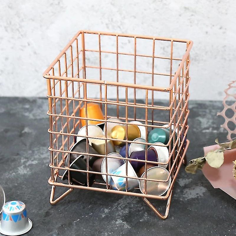 Coffee Capsule Holder Iron Storage Basket For Capsules Pods Office Cafe Kitchen Organizer Storage R