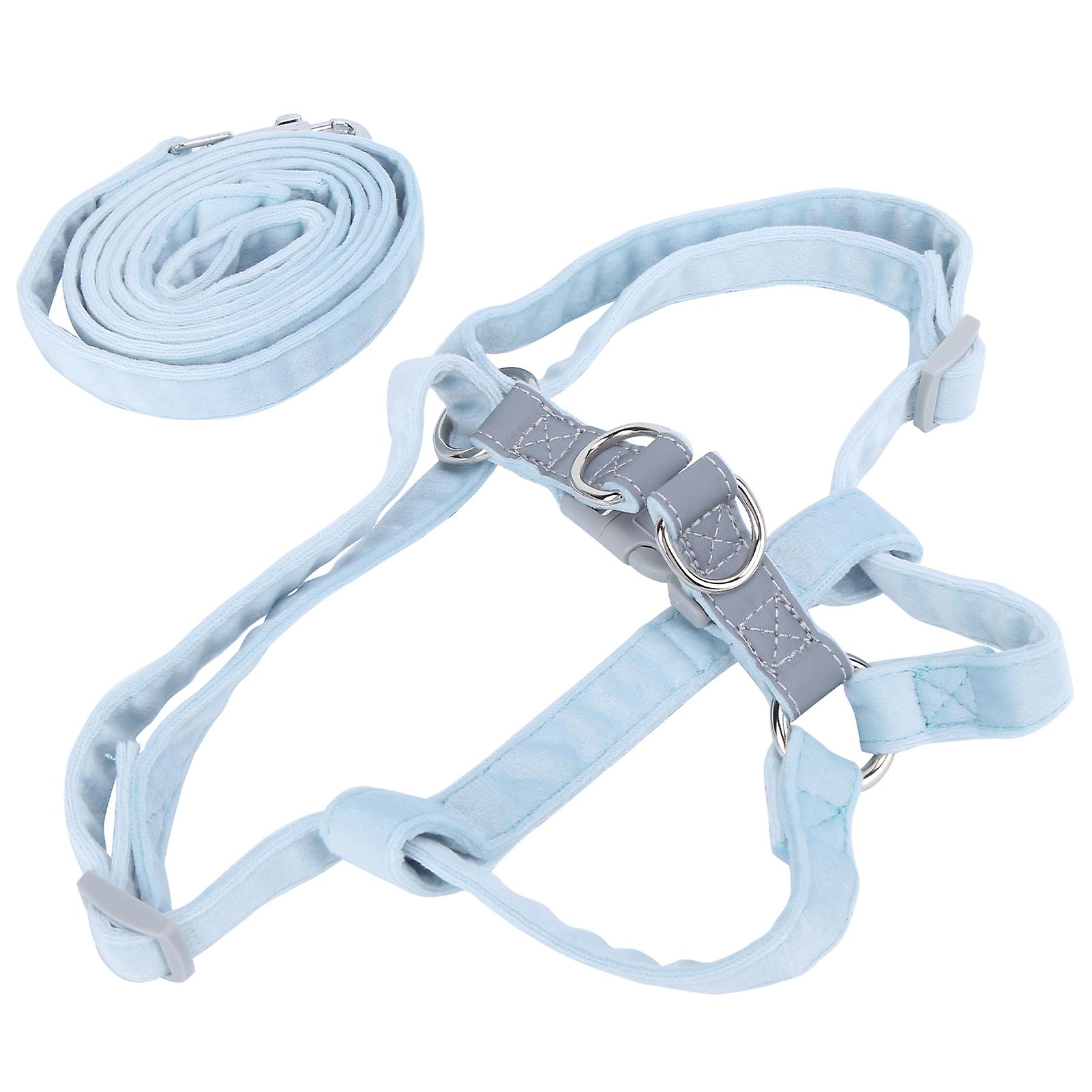 Dog Safety Belt Reflective Adjustable Breathable Dog Outdoor Walking Strap For Small Medium Large Dogslight Blue M