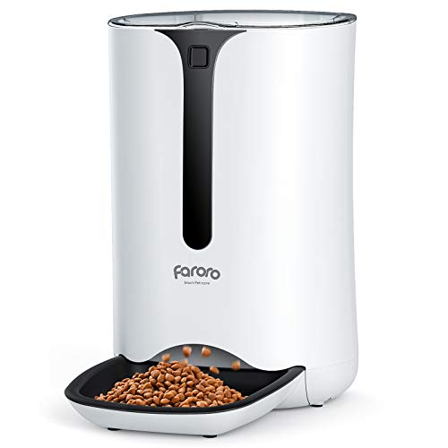 Faroro 7L Automatic Cat Feeder Dog and Cat Food Dispenser with Programmable Timer， Portion Control and Distribution Alarms for 4 Meals Per Day