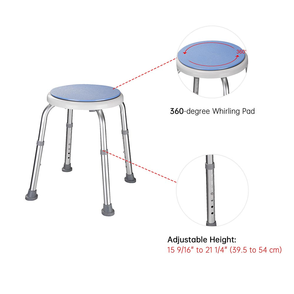 Yescom Shower Safety Stool with Rotating Seat Medical Bath