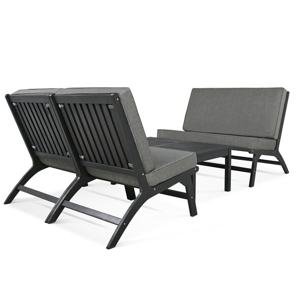 4-Piece Garden FurnitureOutdoor Sofa Set with V-Shaped Seats - Overstock - 37823453