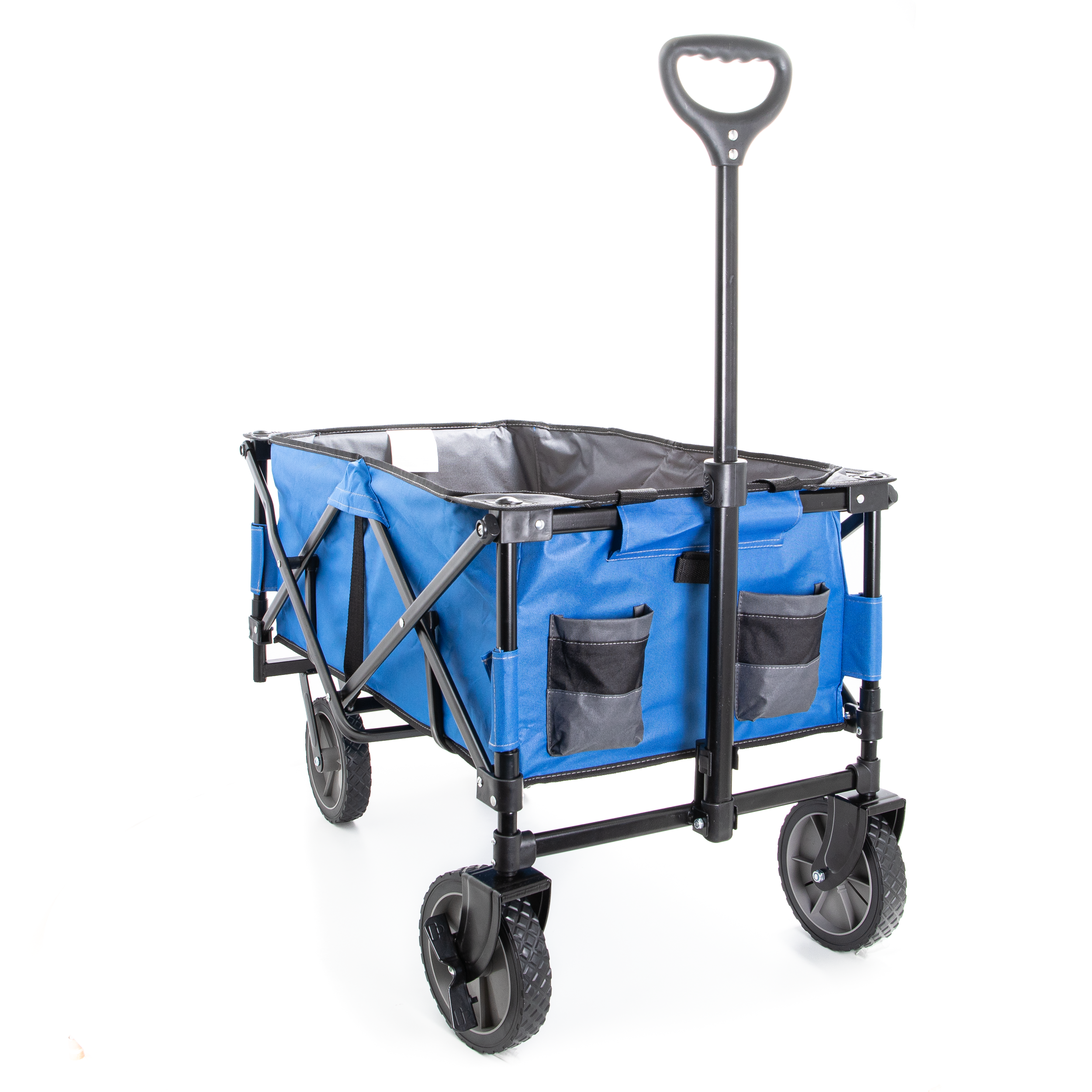 Collapsible Storage Cart, Folding Utility Wagon, Holds up to 176 lbs., Blue