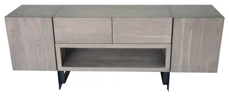 Tiburon Media Cabinet Blush   Industrial   Entertainment Centers And Tv Stands   by Homesquare  Houzz