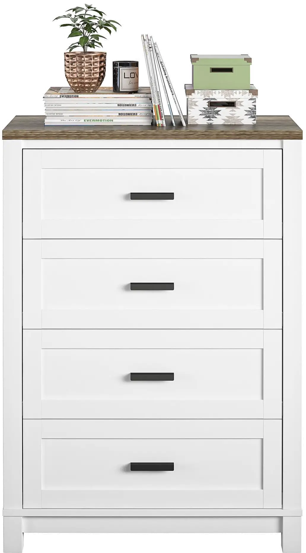 Carver Contemporary White 4-Drawer Dresser