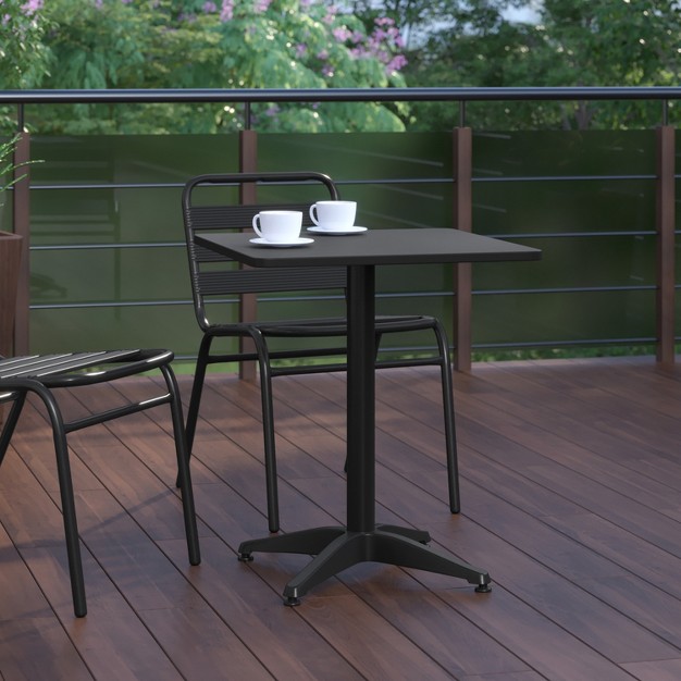 Flash Furniture Mellie 23 5 x27 x27 Square Aluminum Indoor outdoor Table With Base