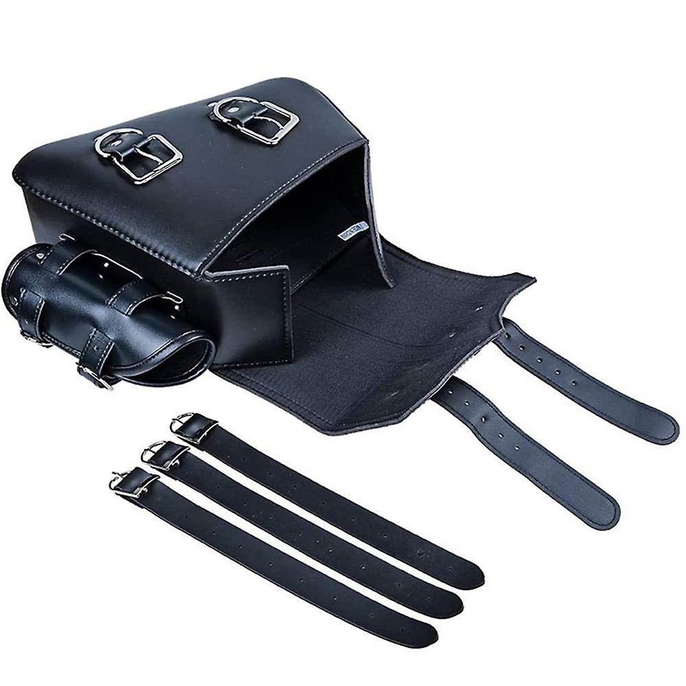 Motorcycle Rear Rocker Bag Retro Bag Side Kit With Water Bottle Bag Universal Leather Waterproof Luggage Bag High Capacity For Motorcycle Bike Dirt Bi