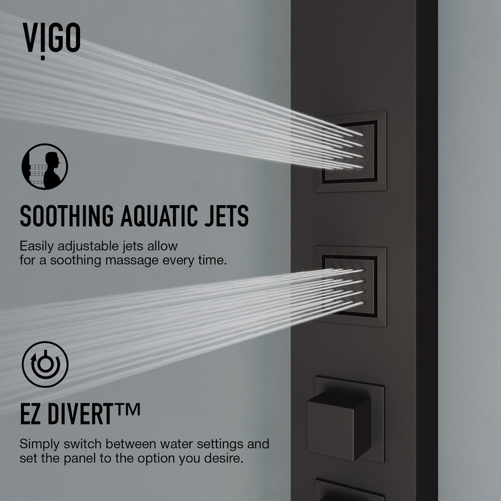 Vigo VG08021 Sutton thermostatic shower panel with shower head  hand