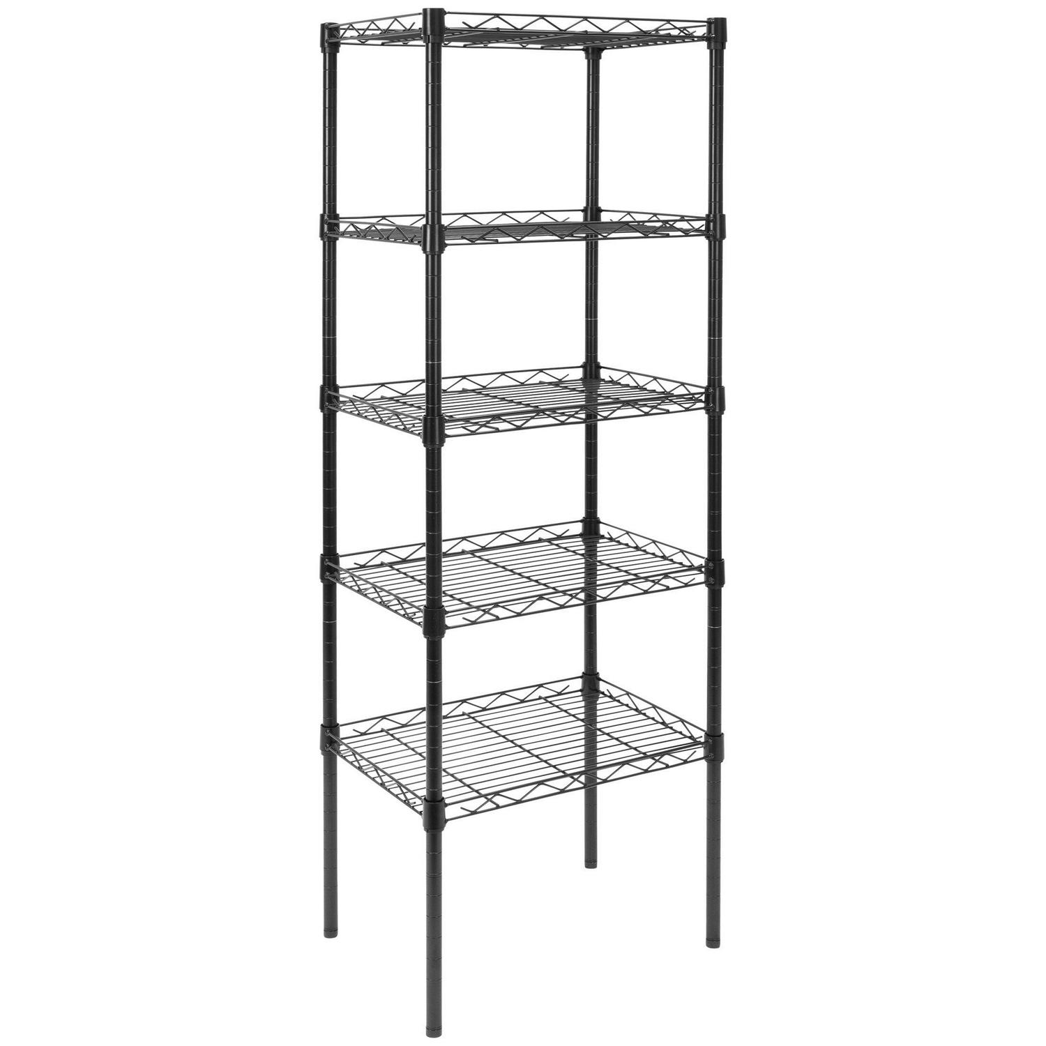 Mount-it! 16.5 W x 12 D x 48.5 H 5-Shelf Garage Shelves， Black