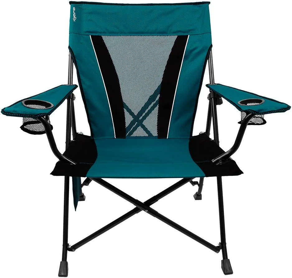 Kijaro XXL Dual Lock Portable Camping Chair - Supports Up To 400lbs - Enjoy the Outdoors in a Versatile Folding Chair， Sports Chair， Outdoor Chair and Lawn Chair (Cayman Blue Iguana)