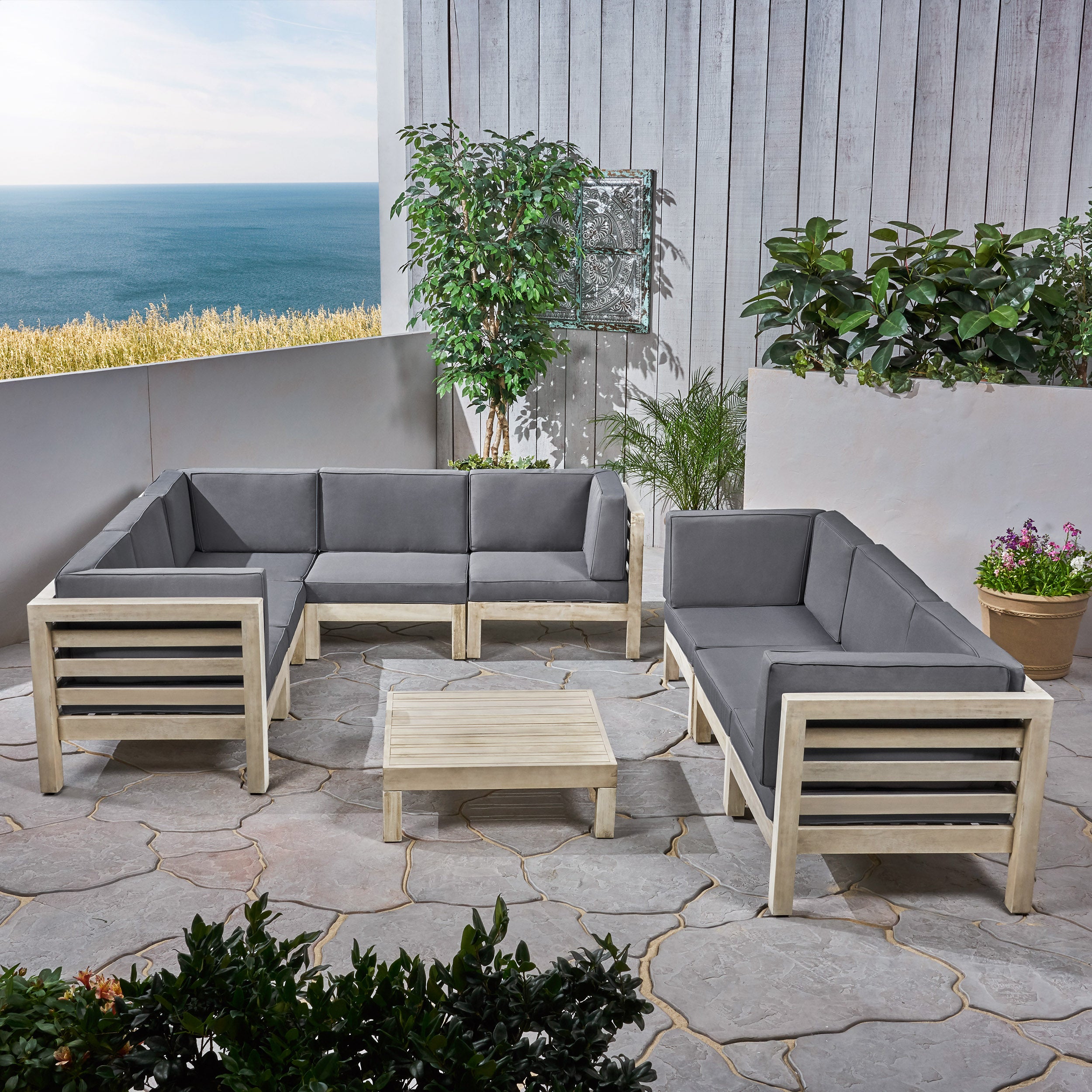 Ravello Outdoor Sectional Sofa Set with Coffee Table