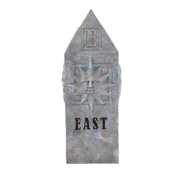 The Lakeside Collection Celestial Directional Stone Stone Garden Statue Compass With Celestial D cor