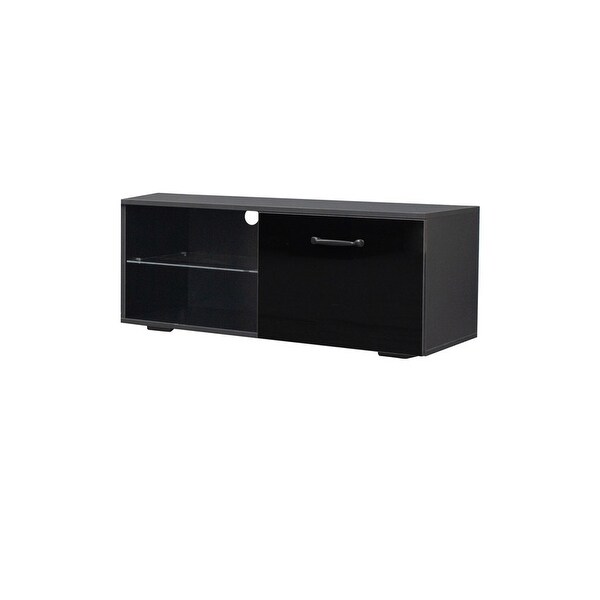 78''W 2 Parts Design Separable Floor TV Stand Detachable RGB LED TV Cabinet