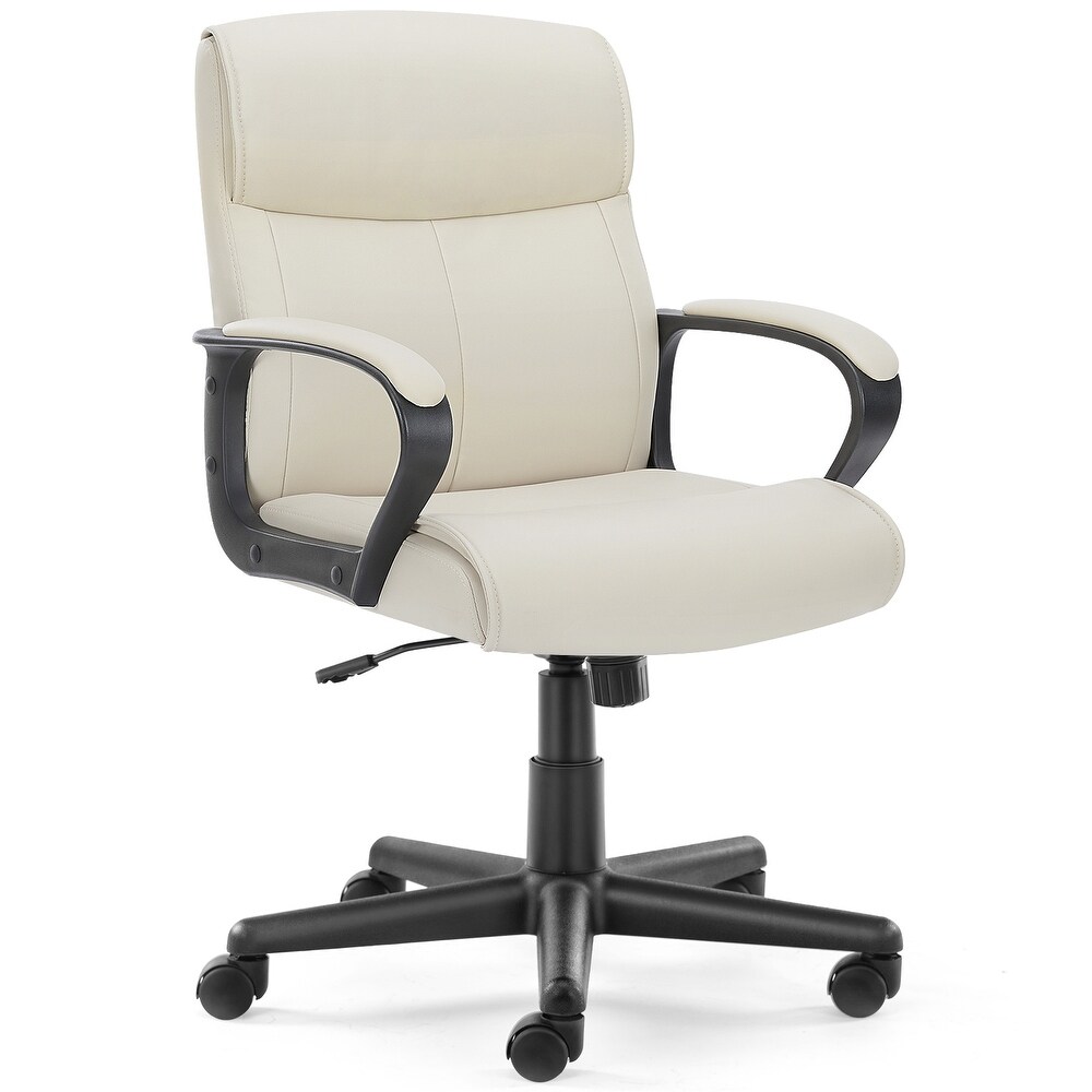 Mid Back Desk Chair Swivel Office Chair Accnet Chair with Padded Armrests