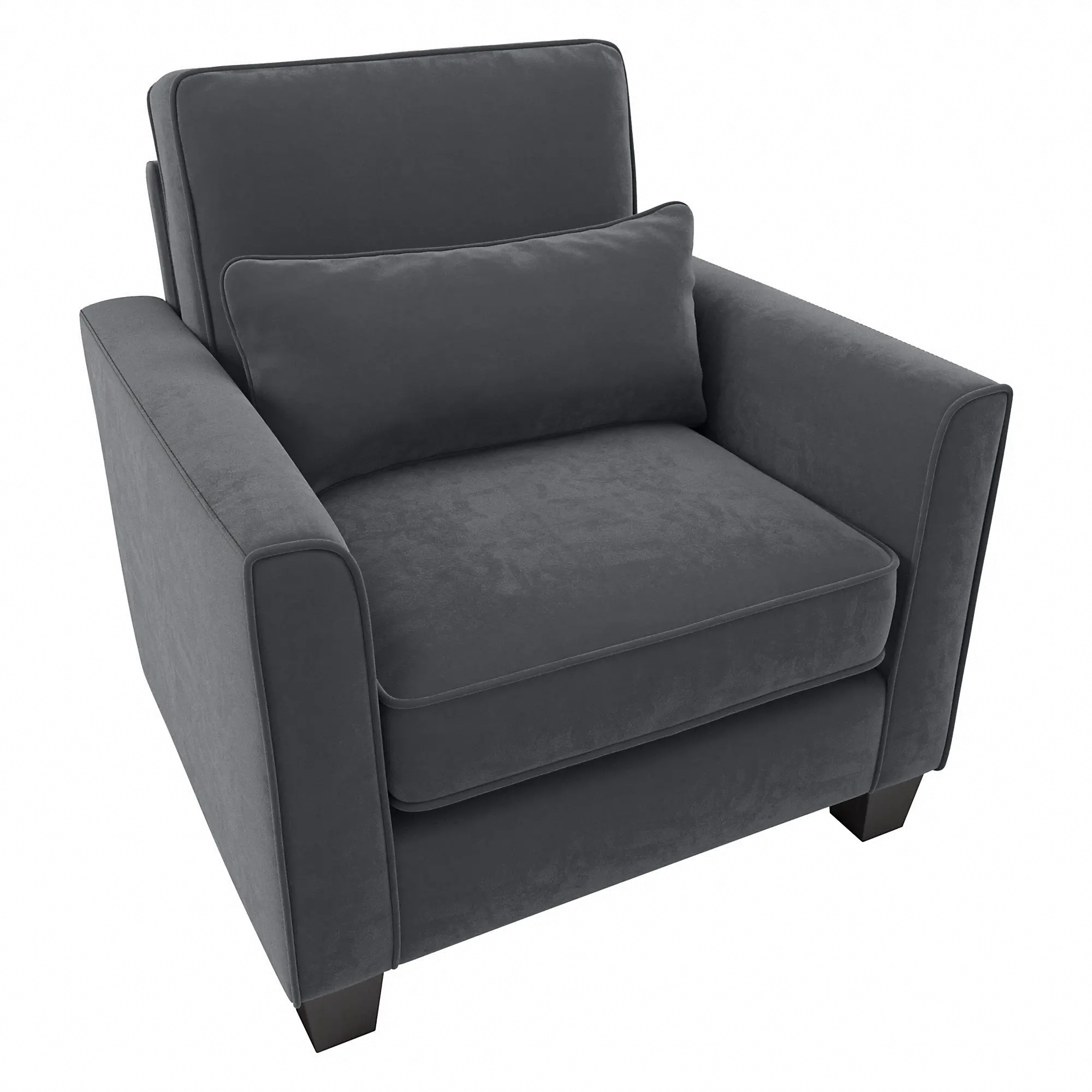 Flare Dark Gray Microsuede Accent Chair with Arms