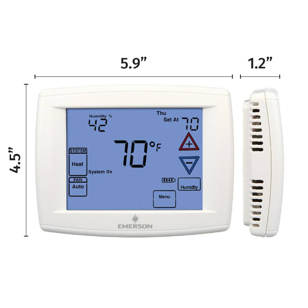 Emerson 90 Series Blue 7 Day Programmable Univeral (4H2C) Touchscreen Thermostat 1F95-1277