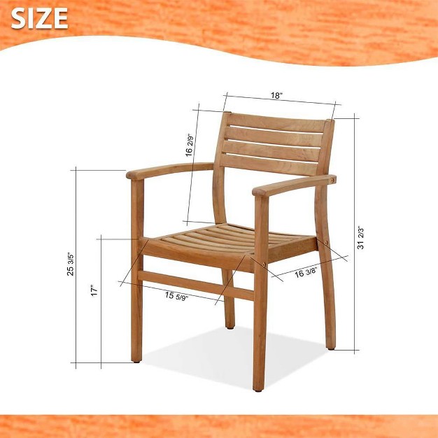 2pk Coventry Teak Patio Arm Chairs International Home Miami