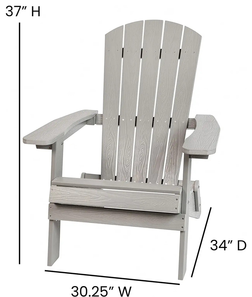 Set of 2 Folding Adirondack Chair  Comfortable Slanted Seat  ampWide Arms   Transitional   Adirondack Chairs   by Decor Love  Houzz