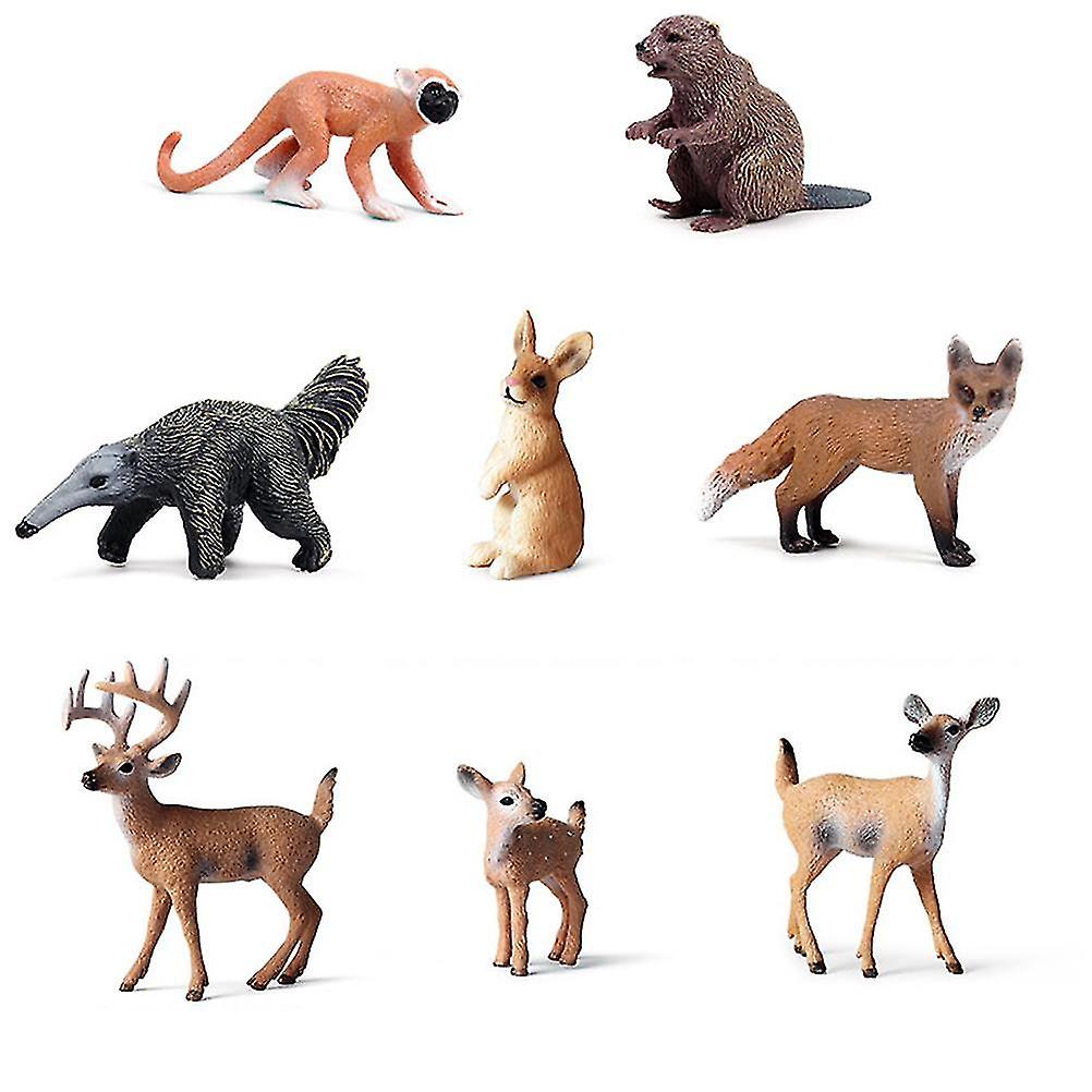 Mini Simulation Animal Model Ornaments Realistic Animal Doll Toy DIY Sand Table Decoration Figure Educational Props for Kids Children