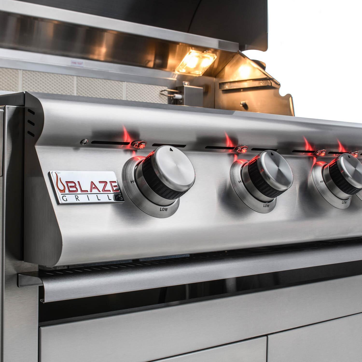 Blaze Premium LTE 40-Inch 5-Burner Natural Gas Grill w/ Rear Infrared Burner and Grill Lights