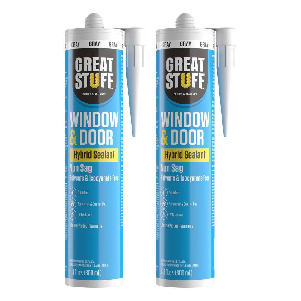 GREAT STUFF 10.1 fl. oz. Gray Window and Door Hybrid Polymer Sealant (2-Pack) 99DOOR3033X02