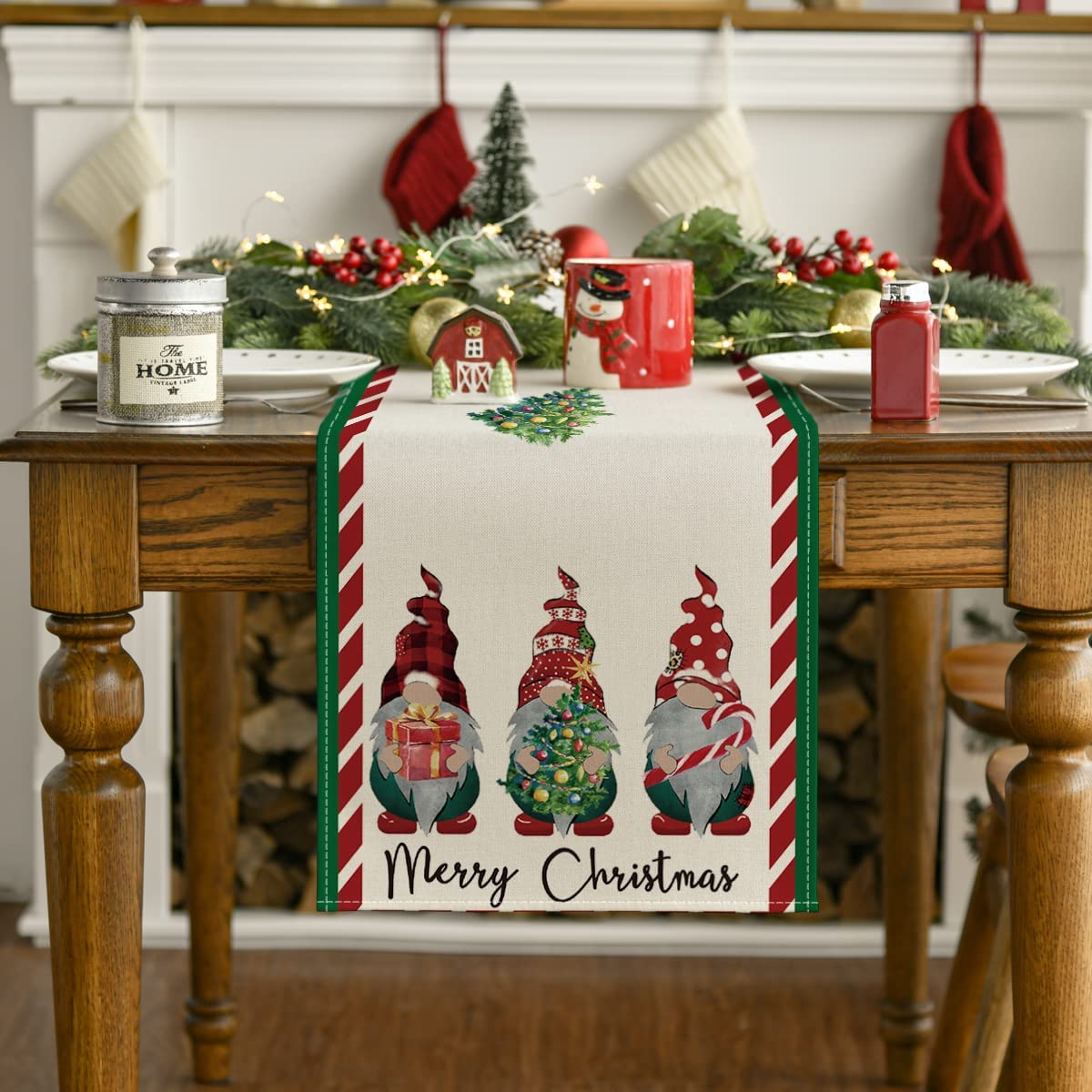 Artoid Mode Christmas Gnome Table Runner 13 x 72 Winter Xmas Home Kitchen