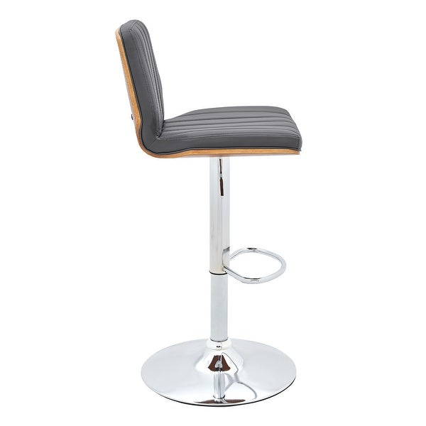 Sabine Adjustable Swivel Faux Leather and Metal Bar Stool