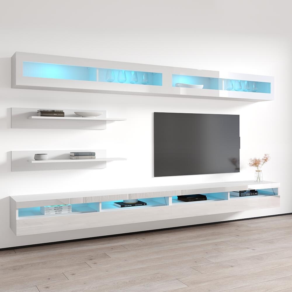 Fly I2 35TV Wall mounted Floating Modern Entertainment Center Set