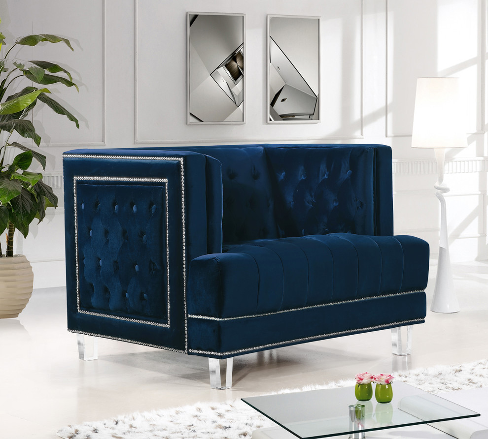 Lucas Velvet Chair   Contemporary   Armchairs And Accent Chairs   by Meridian Furniture  Houzz