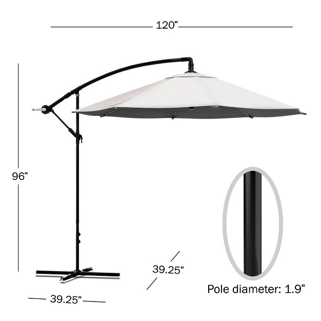 Offset 10 x27 X 10 x27 Aluminum Hanging Patio Umbrella Off white Pure Garden