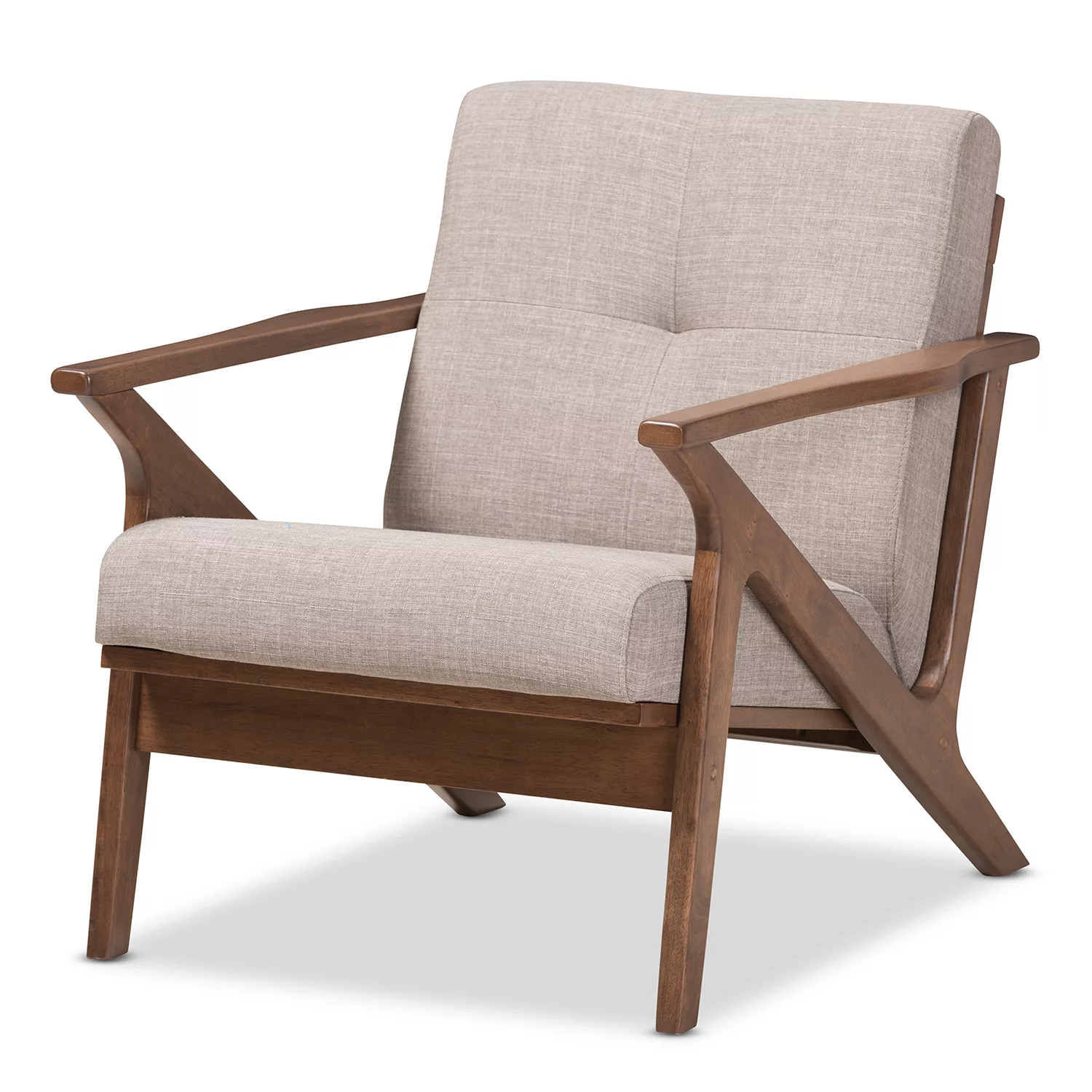 Baxton Studio Bianca Gray Mid-Century Modern Arm Chair