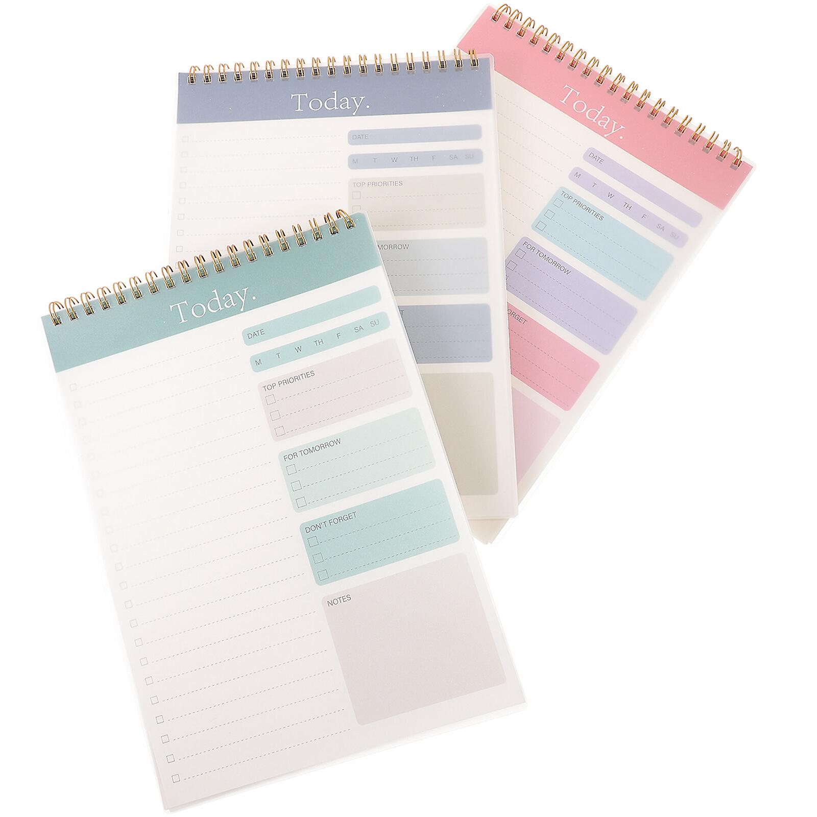 3pcs Portable Planner Notepad Daily Planner Students Memo Notepad To Do List Planner Notepad