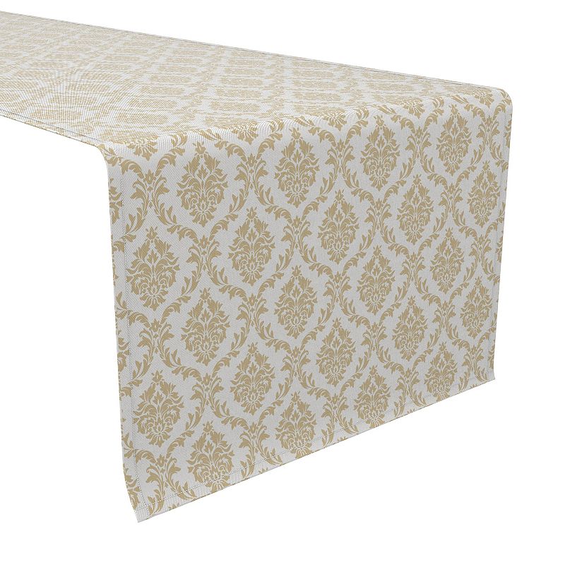 Table Runner， 100% Cotton， 16x90， Ornate Golden Damask