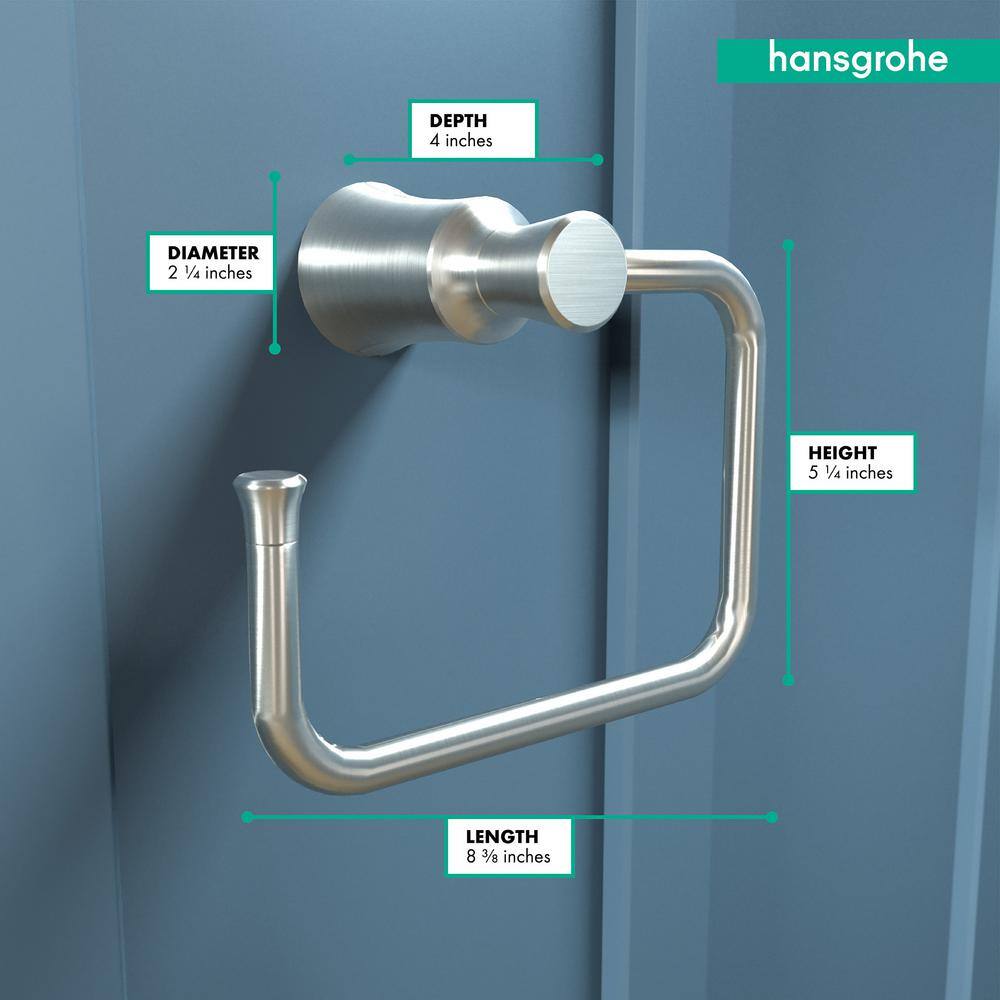 Hansgrohe Joleena Towel Ring in Brushed Nickel 04786820