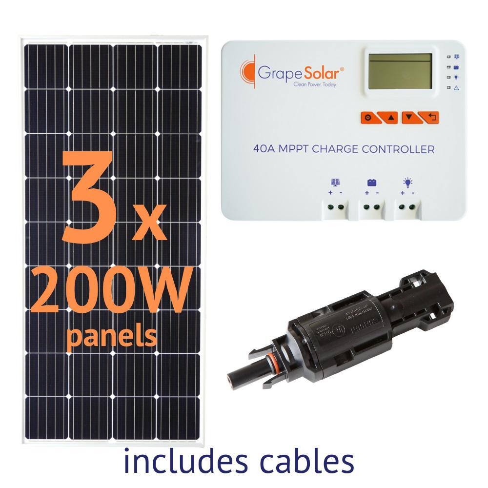 Grape Solar 600-Watt Off-Grid Solar Panel Kit GS-600-KIT-MPPT