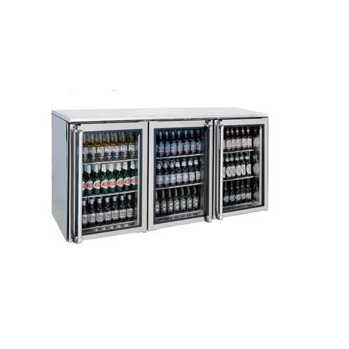 Krowne Metal BR72L-KNS Back Bar Cooler， Glass Doors with S/S Frames and Sides