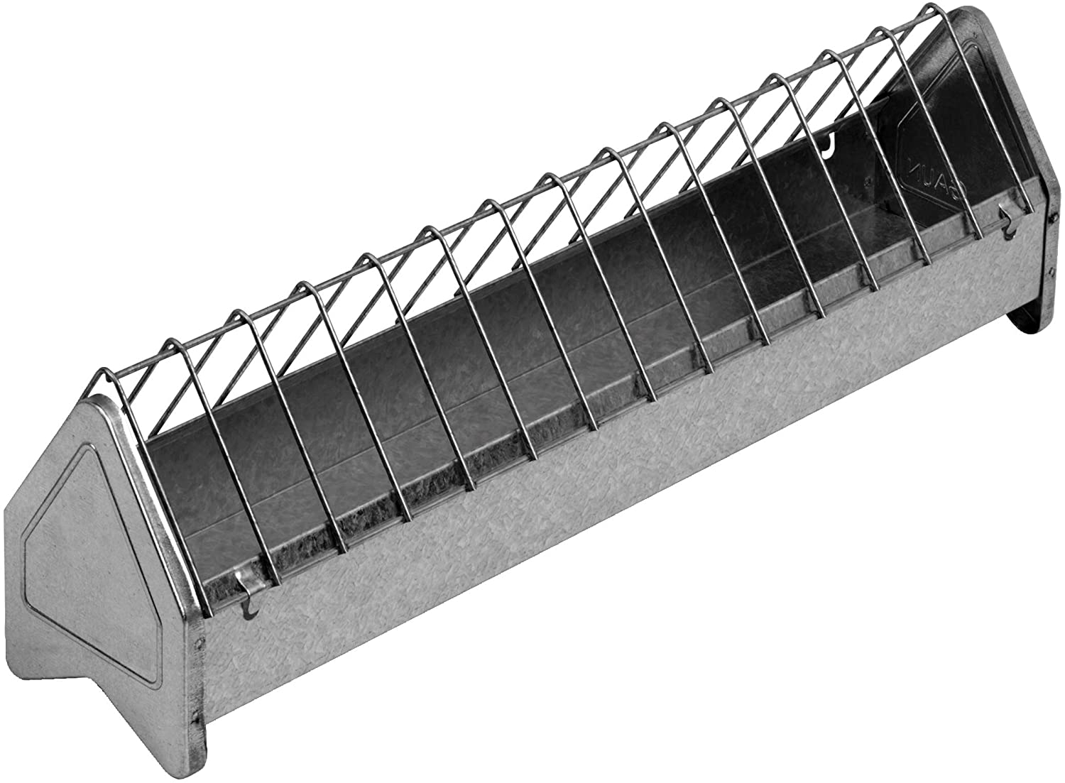 Little Giant Metal Poultry Trough Feeder (20 in) Galvanized Steel Poultry Trough Feeder with Grate (Item No. TR20GALV)