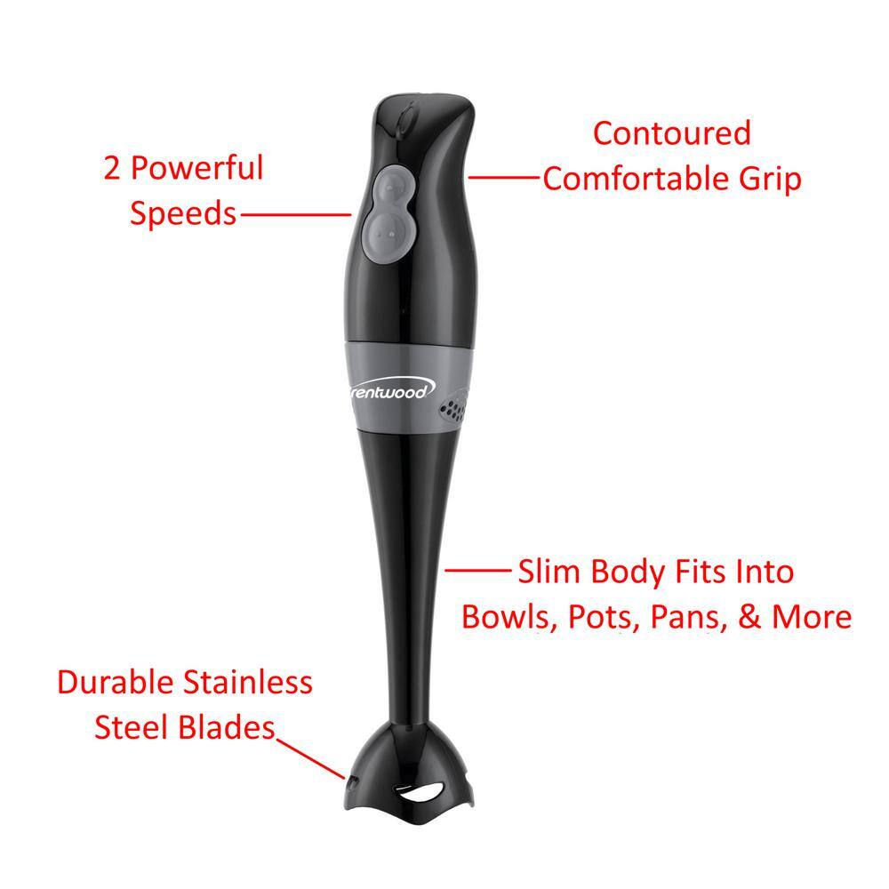 Brentwood 2-Speed Black 200W Hand Blender in 985115099M