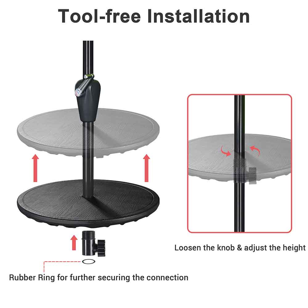 Yescom Round Umbrella Table Tray with Hole D1 1/2