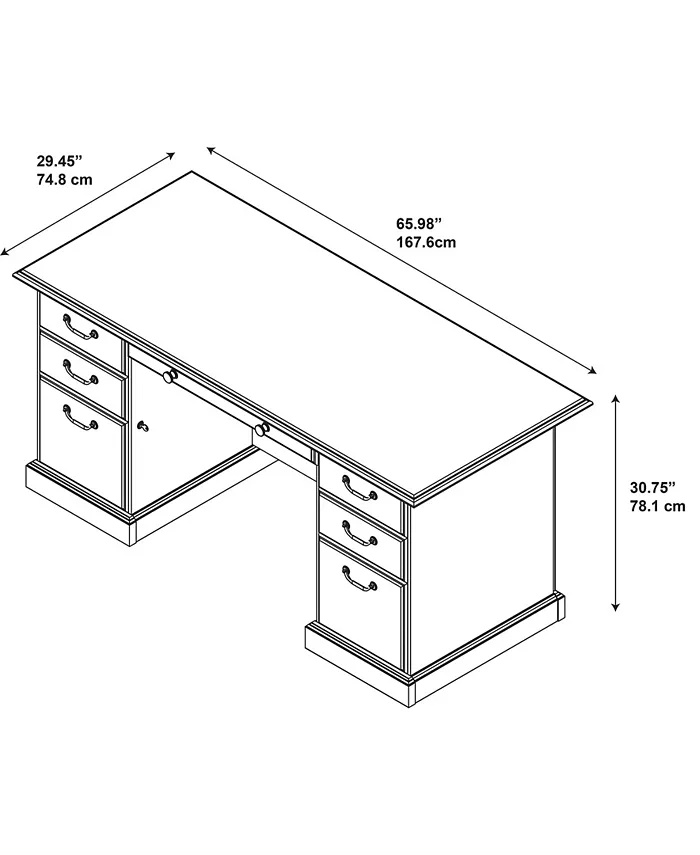 Kathy Ireland Home by Bush Furniture Bennington Manager's Desk