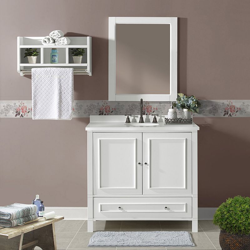 Alaterre Furniture Williamsburg White Vanity Cabinet