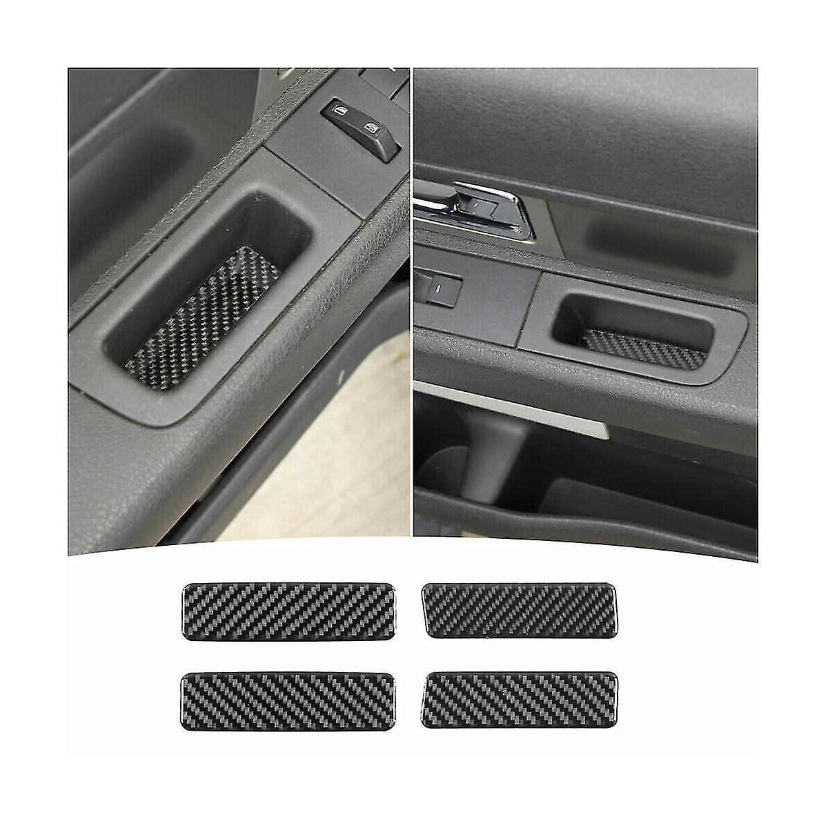 Car Interior Door Handle Cover Trim Stickers Decoration For 2009-2014 Accessories Soft Carbon Fiber